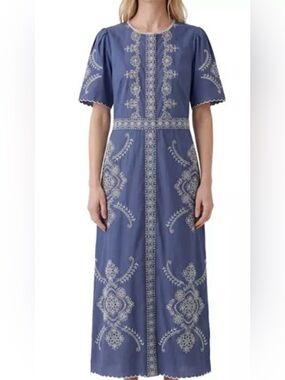 Cartolina "Bobbi" Midi Dress in Indigo pit-pit17.5 (mix27)